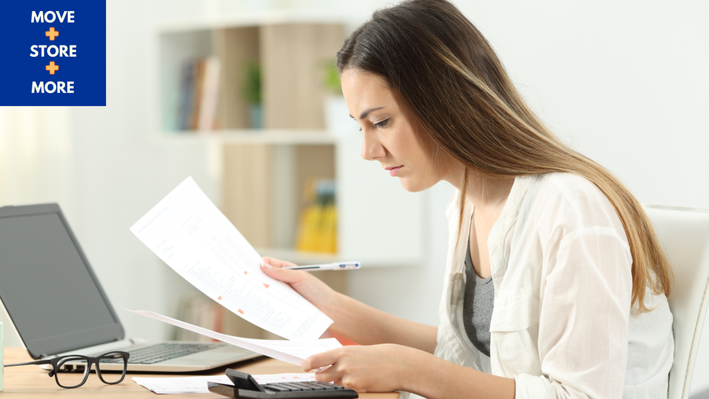 Image of a woman comparing moving quotations - Move Store & More How to Save Money Before Moving House Blog Image
