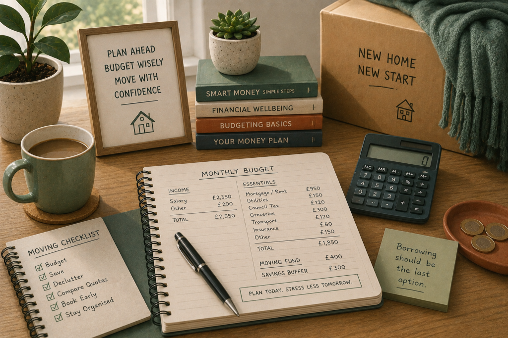 Image of person reviewing household budget.