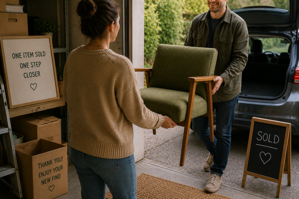 Image of furniture being collected by a local buyer.